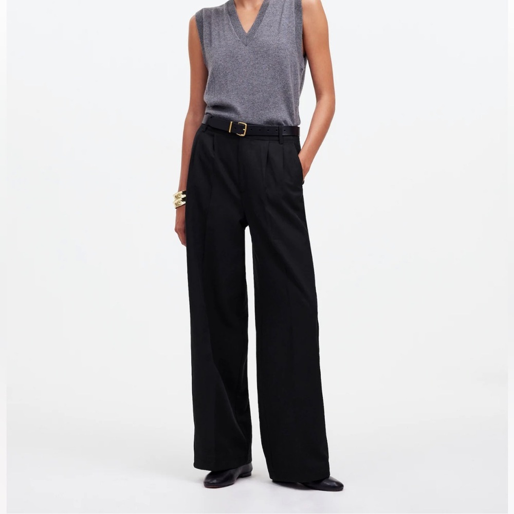 Madewell Black Wide-Leg Trousers